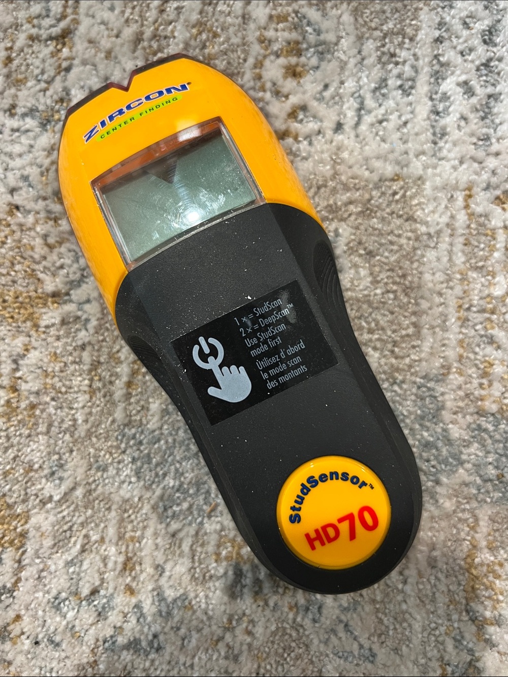 StudSensor HD70 Yellow/Black Stud Finder zircon needs battery z23